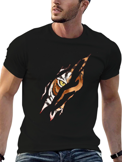 Tiger Eye Graphic Print Black T-Shirt