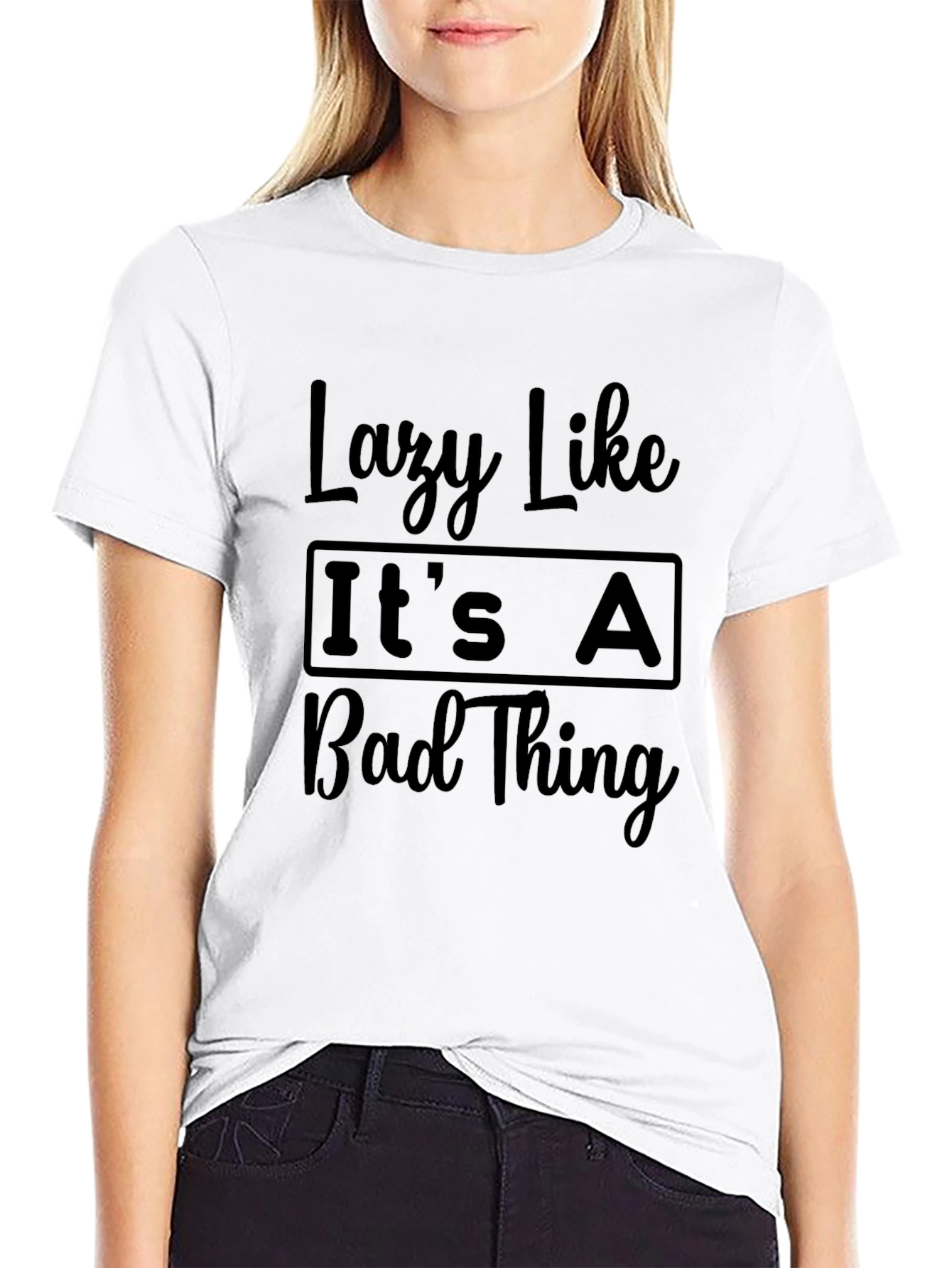 Lazy Like Its A Bad Thing Black Graphic Tee