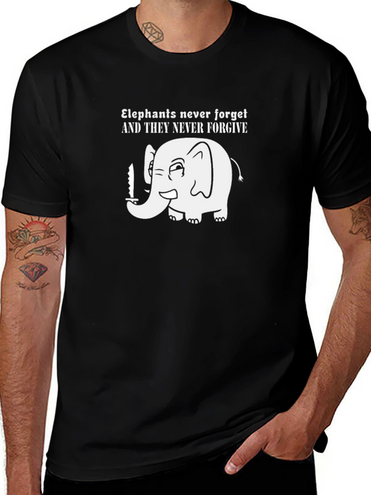 Elephant Never Forget Funny Graphic T-Shirt