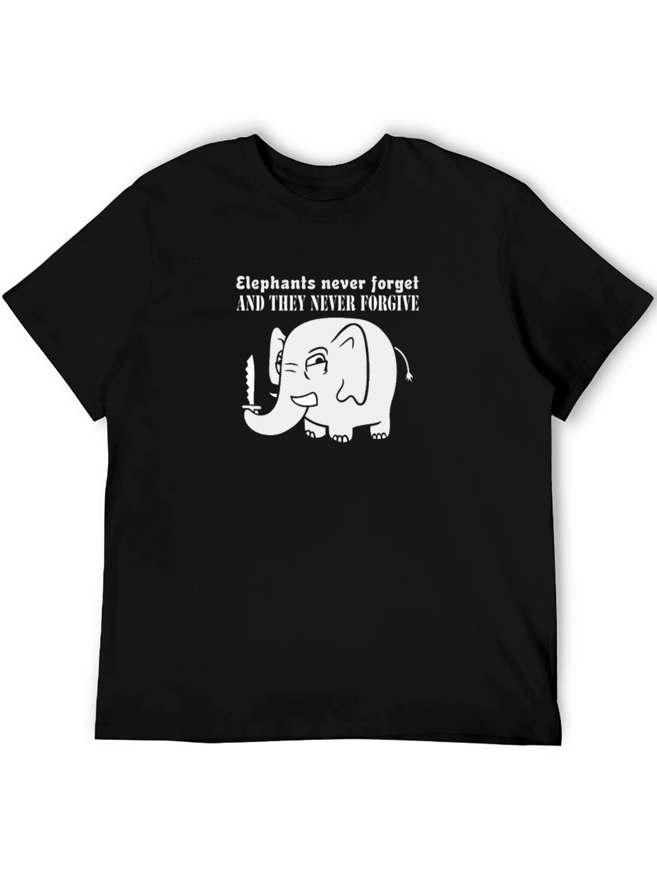 Elephant Never Forget Funny Graphic T-Shirt