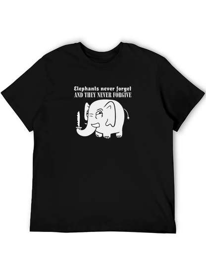 Elephant Never Forget Funny Graphic T-Shirt