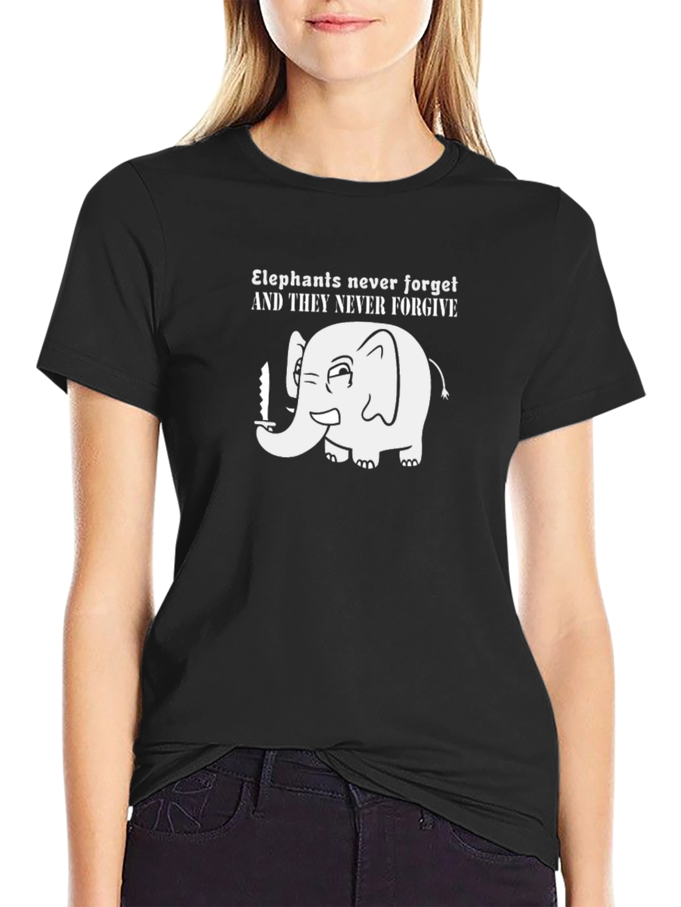 Elephant Never Forget Funny Graphic T-Shirt