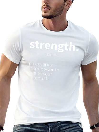 Strength Definition Black T-Shirt - Motivational Tee