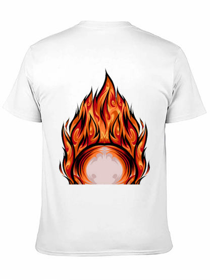 Fiery Graphic Print Black T-Shirt