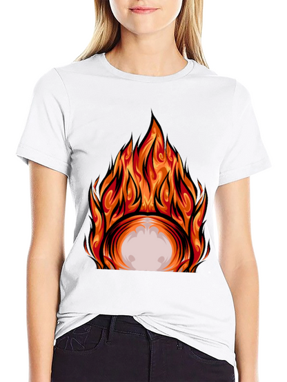Fiery Graphic Print Black T-Shirt