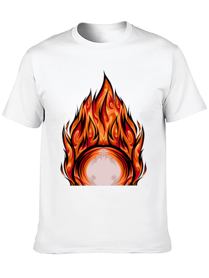 Fiery Graphic Print Black T-Shirt
