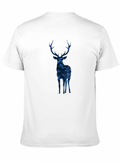 Nature Deer Graphic Tee - Trendy Mens Black T-Shirt
