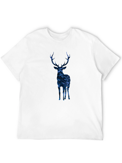 Nature Deer Graphic Tee - Trendy Mens Black T-Shirt