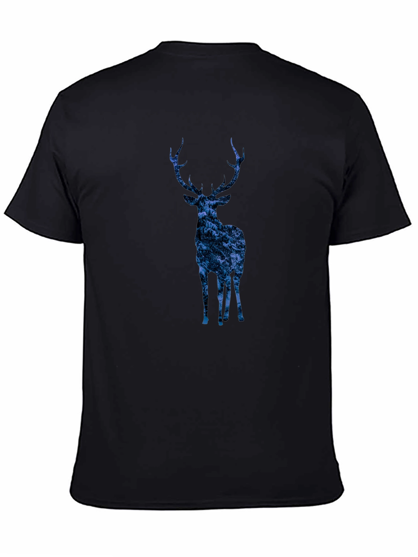 Nature Deer Graphic Tee - Trendy Mens Black T-Shirt