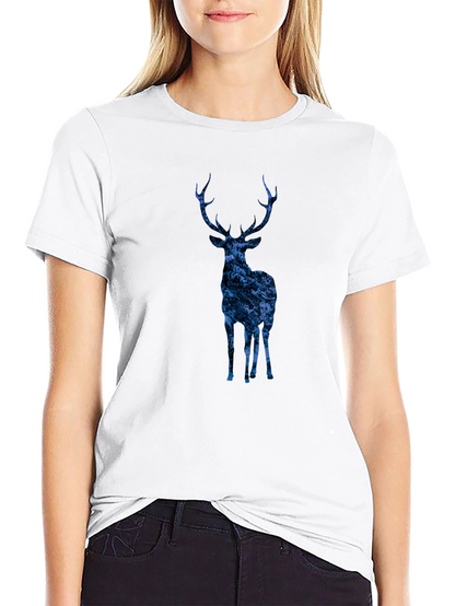 Nature Deer Graphic Tee - Trendy Mens Black T-Shirt