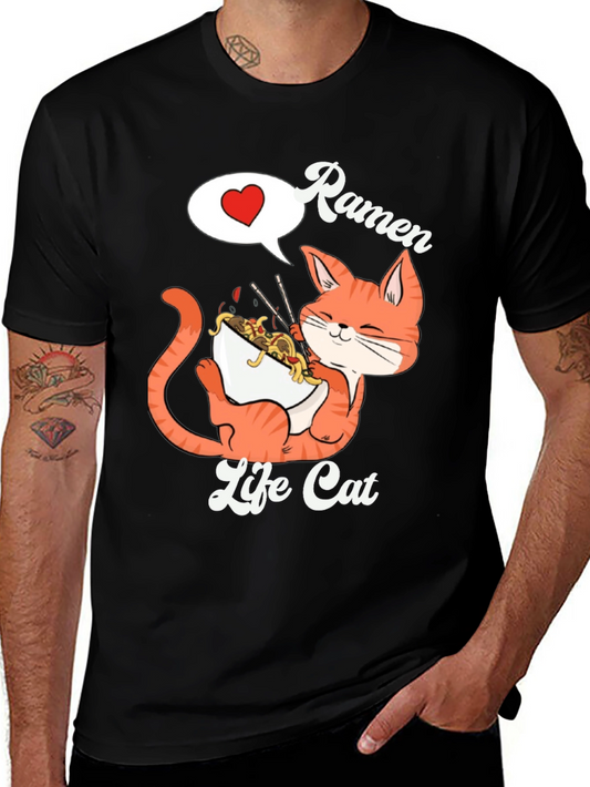 Ramen Life Cat Graphic T-Shirt