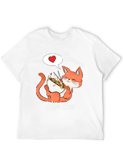 Ramen Life Cat Graphic T-Shirt