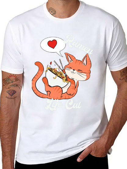 Ramen Life Cat Graphic T-Shirt