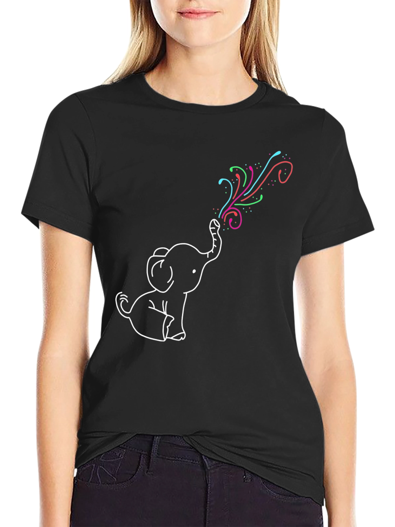 Elephant Rainbow T-Shirt - Fun Graphic Tee