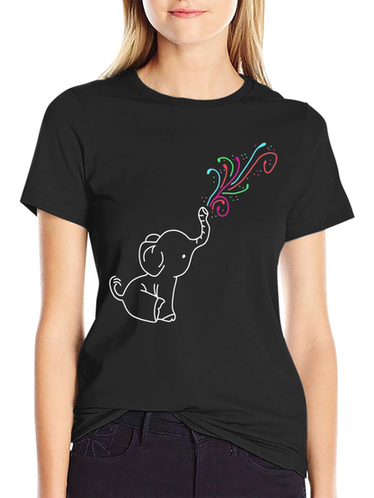 Elephant Rainbow T-Shirt - Fun Graphic Tee