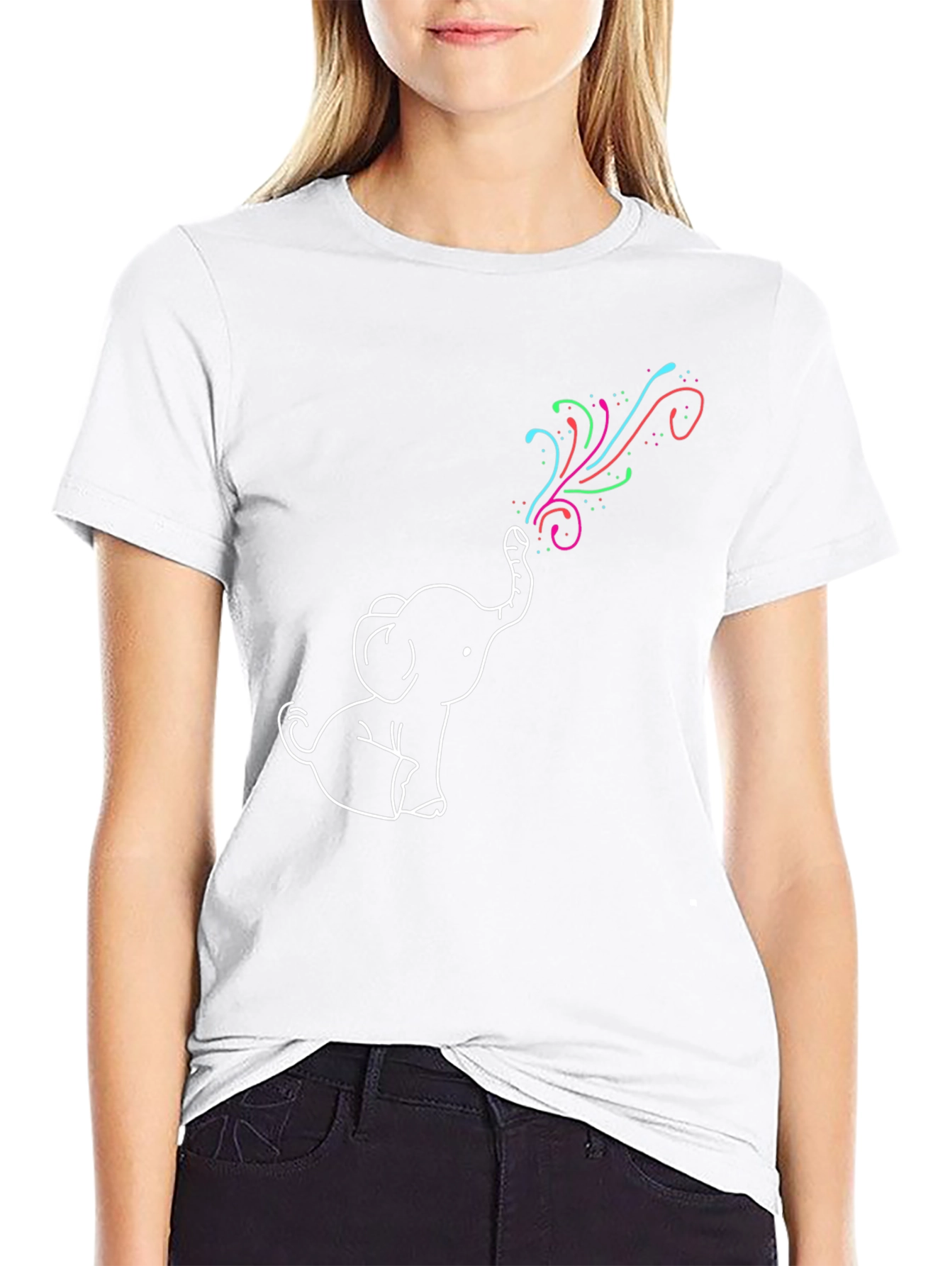 Elephant Rainbow T-Shirt - Fun Graphic Tee