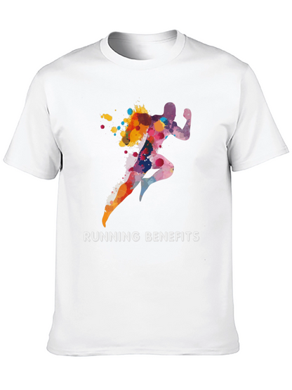 Running Benefits Graphic Tee - Black Cotton T-Shirt