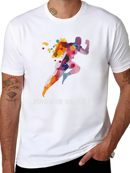 Running Benefits Graphic Tee - Black Cotton T-Shirt