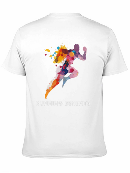 Running Benefits Graphic Tee - Black Cotton T-Shirt