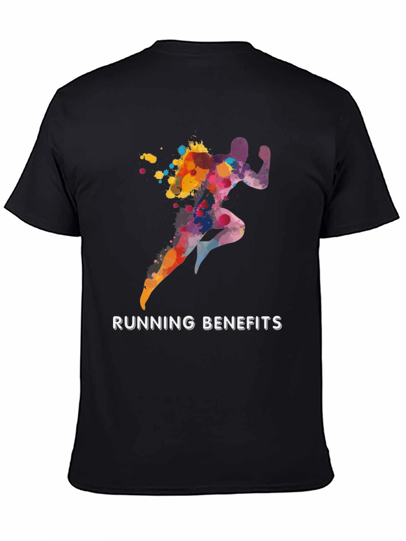 Running Benefits Graphic Tee - Black Cotton T-Shirt