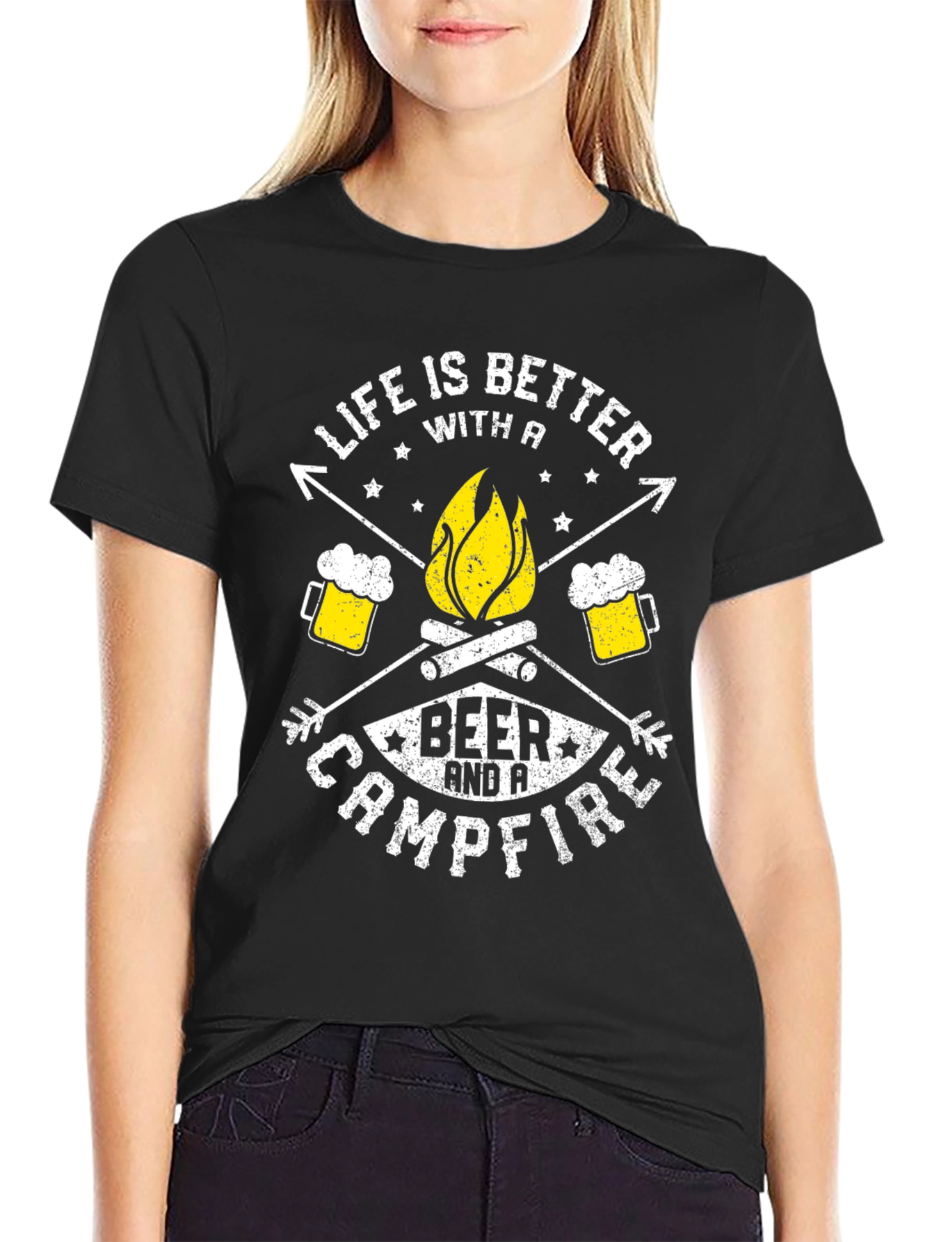 Life Is Better With A Beer & Campfire T-Shirt