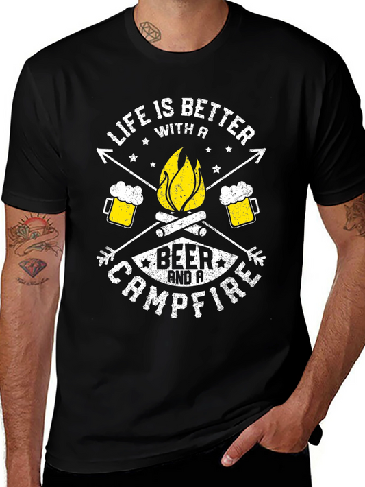 Life Is Better With A Beer & Campfire T-Shirt