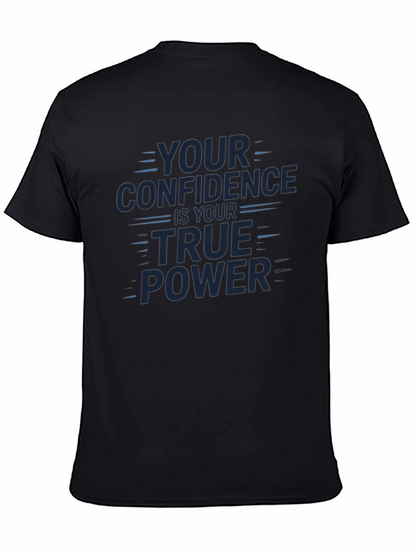 Confidence Power Graphic Tee - Stylish Black Shirt