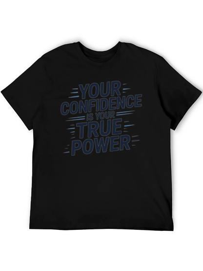 Confidence Power Graphic Tee - Stylish Black Shirt