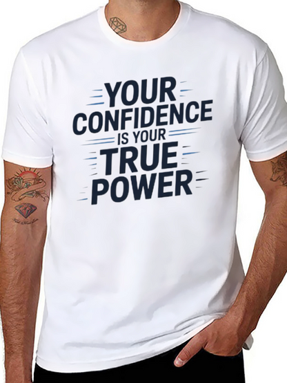Confidence Power Graphic Tee - Stylish Black Shirt