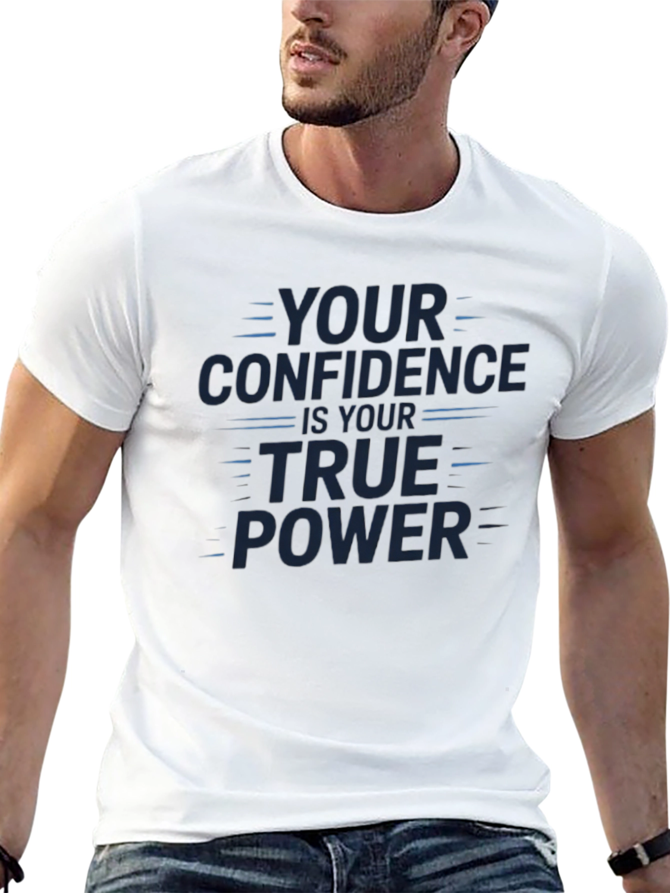 Confidence Power Graphic Tee - Stylish Black Shirt
