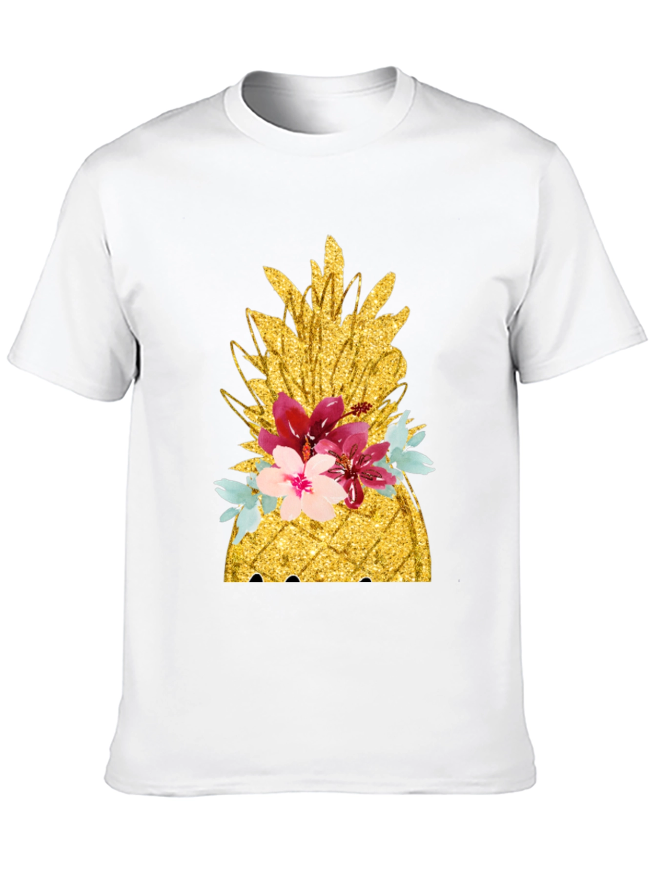 Floral Pineapple T-Shirt - Tropical Summer Vibes