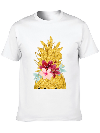 Floral Pineapple T-Shirt - Tropical Summer Vibes