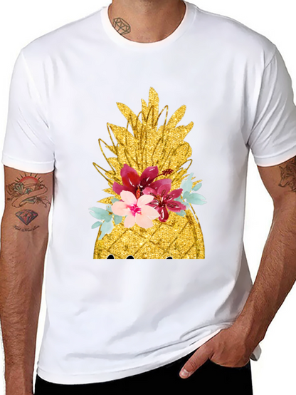 Floral Pineapple T-Shirt - Tropical Summer Vibes