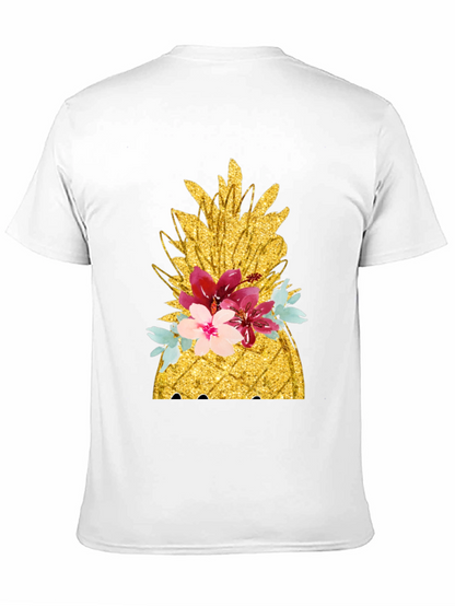 Floral Pineapple T-Shirt - Tropical Summer Vibes