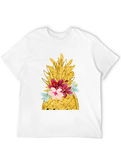 Floral Pineapple T-Shirt - Tropical Summer Vibes