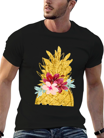 Floral Pineapple T-Shirt - Tropical Summer Vibes