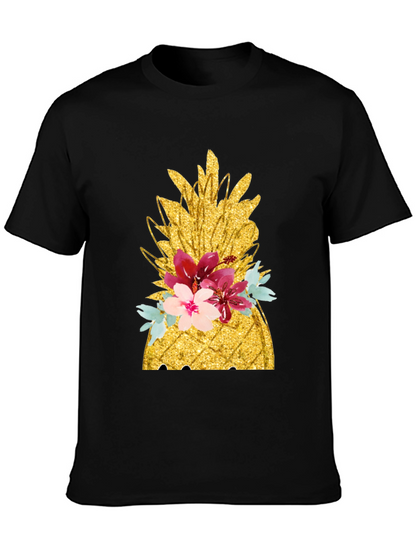 Floral Pineapple T-Shirt - Tropical Summer Vibes