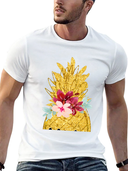Floral Pineapple T-Shirt - Tropical Summer Vibes