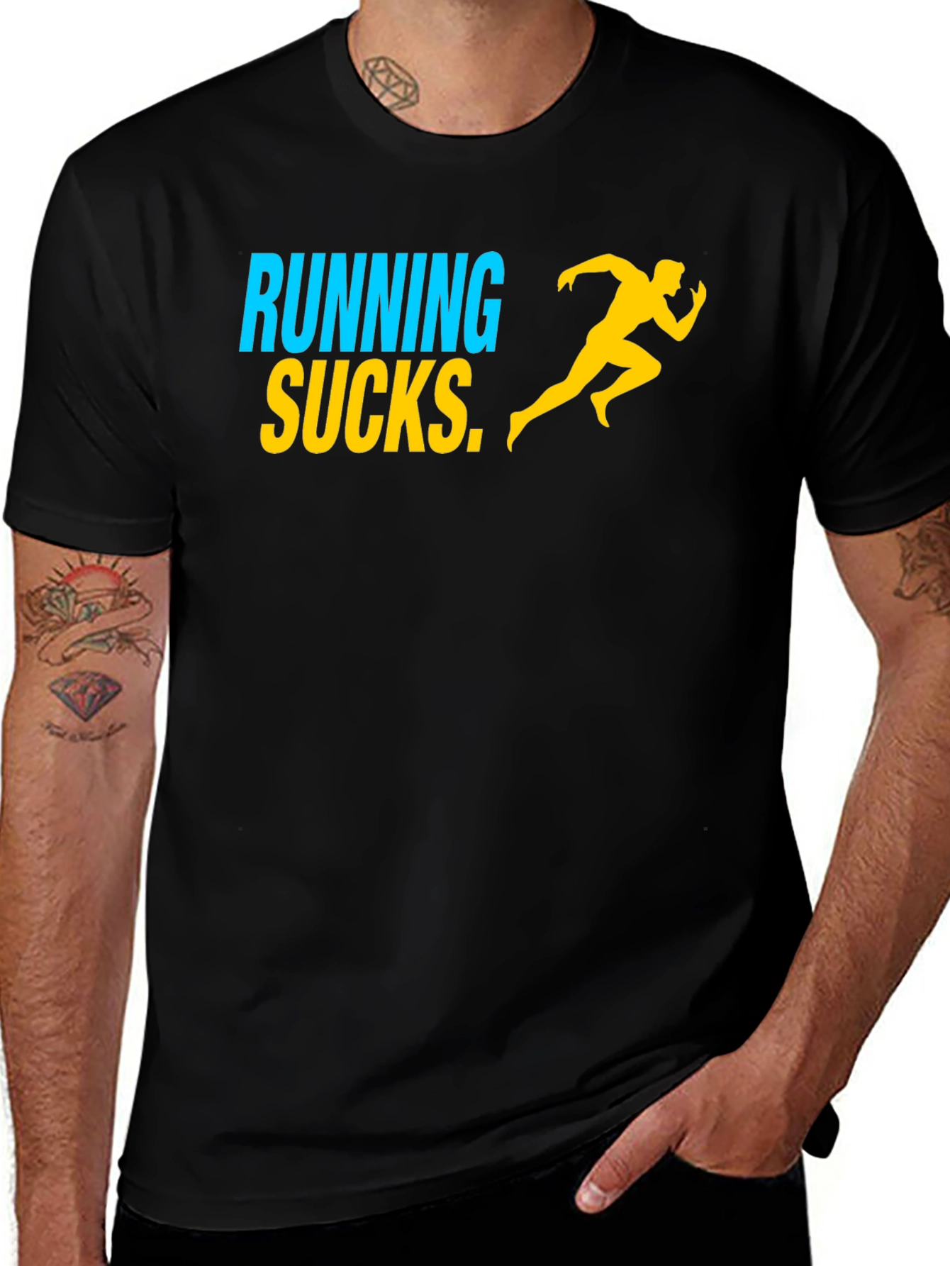 Running Sucks Graphic Tee - Mens Black T-Shirt