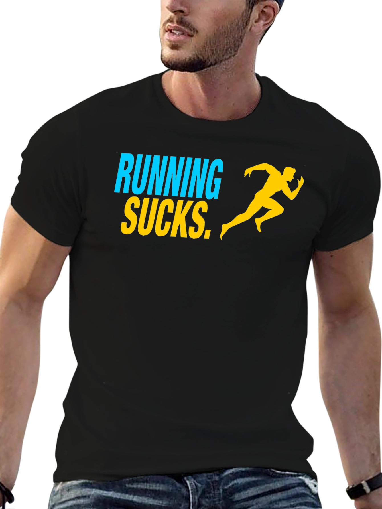 Running Sucks Graphic Tee - Mens Black T-Shirt