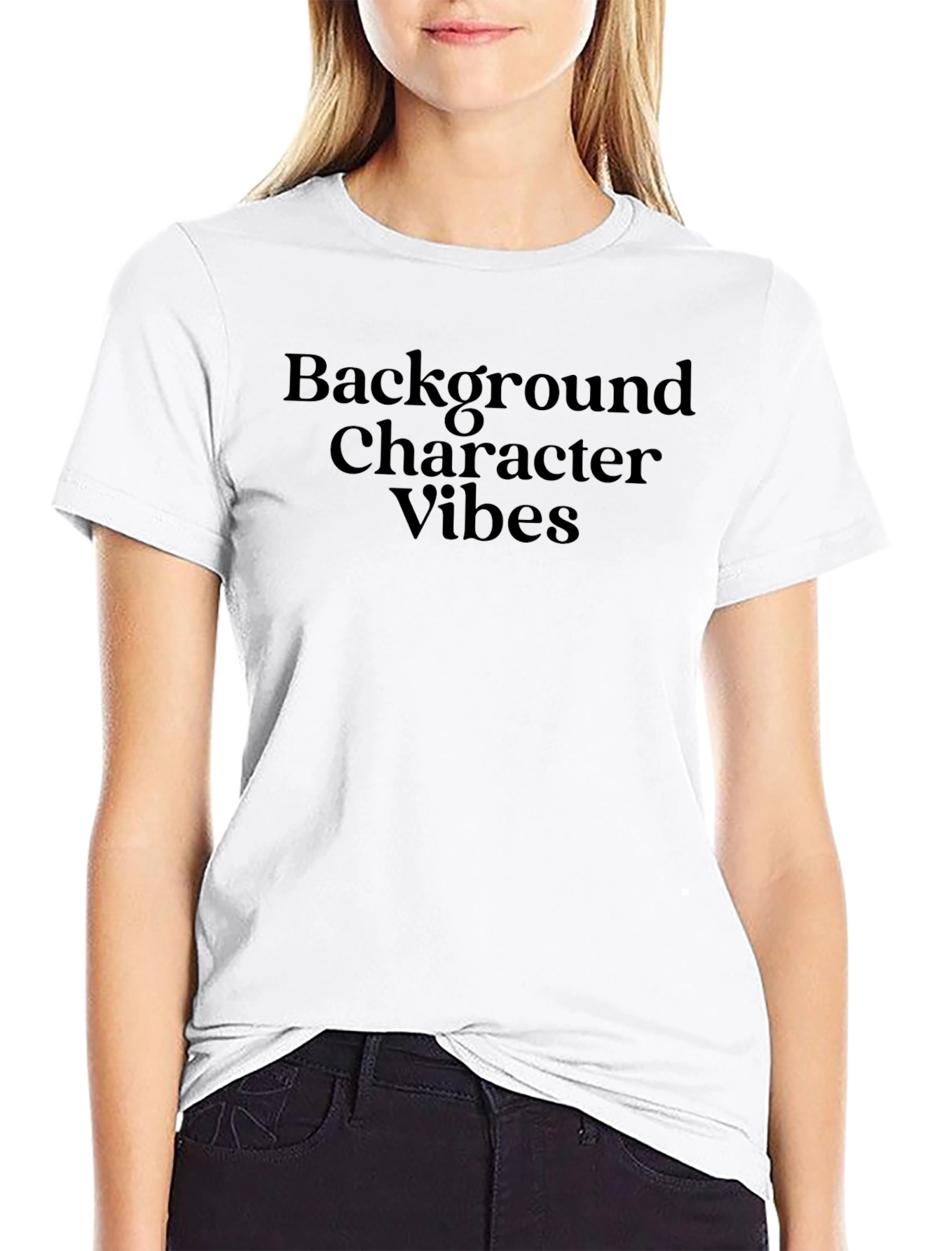 Background Character Vibes Black T-Shirt