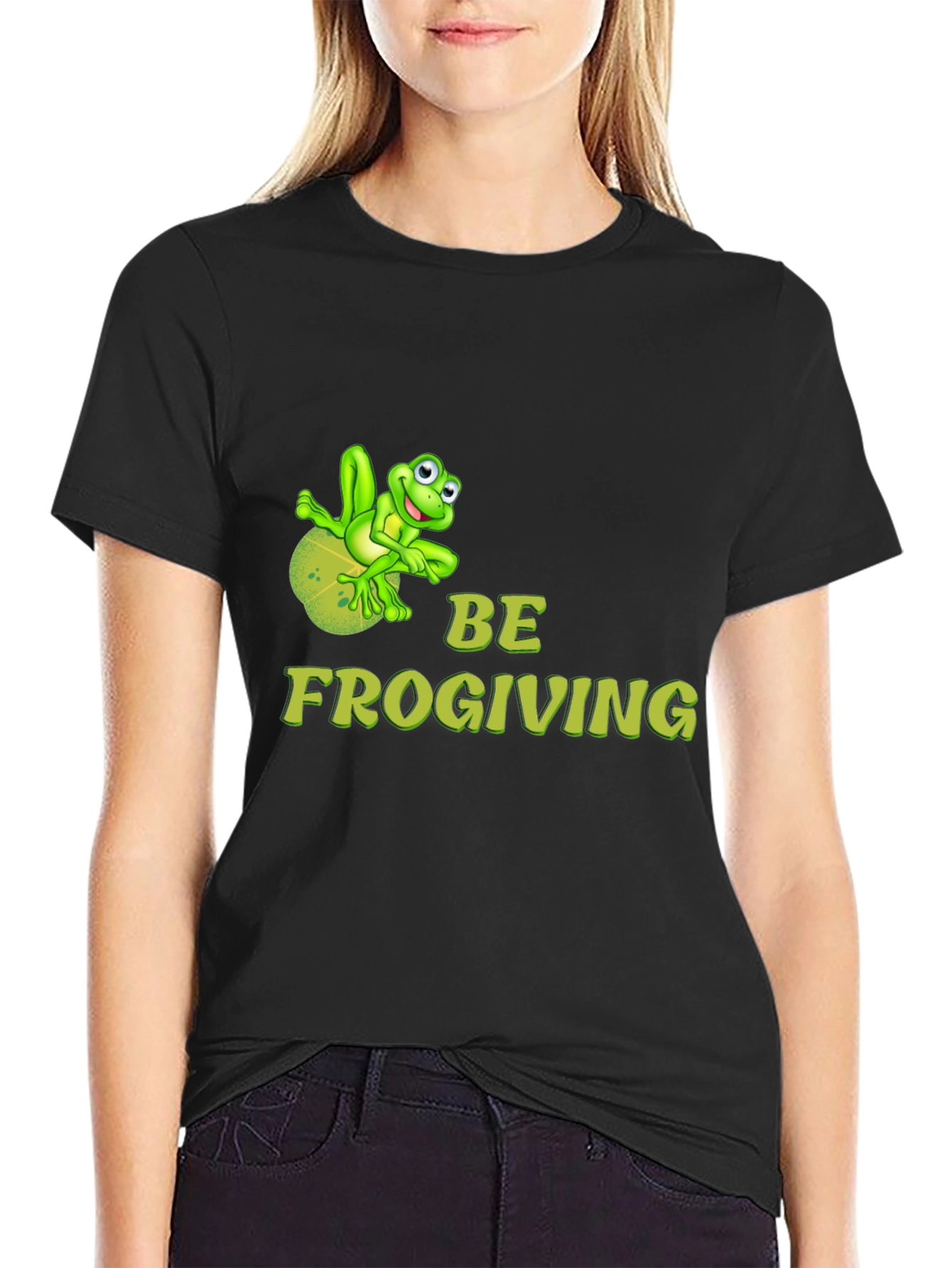 Be Frogiving Black T-Shirt