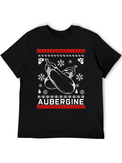 Aubergine Christmas T-Shirt - Funny Ugly Sweater Style