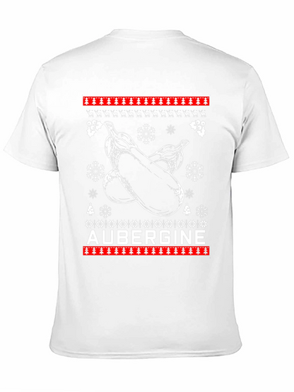 Aubergine Christmas T-Shirt - Funny Ugly Sweater Style