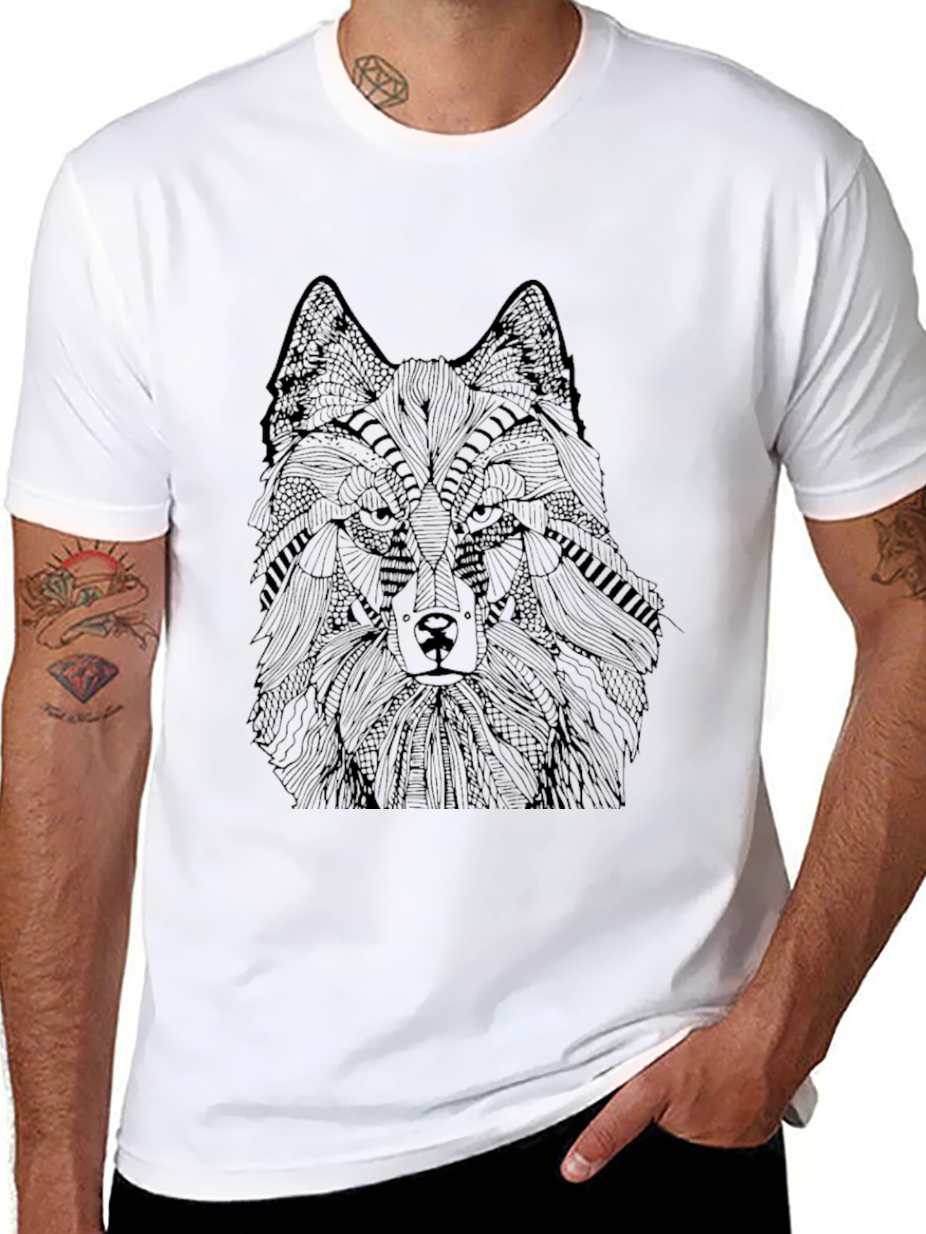 Wolf Graphic Black T-Shirt
