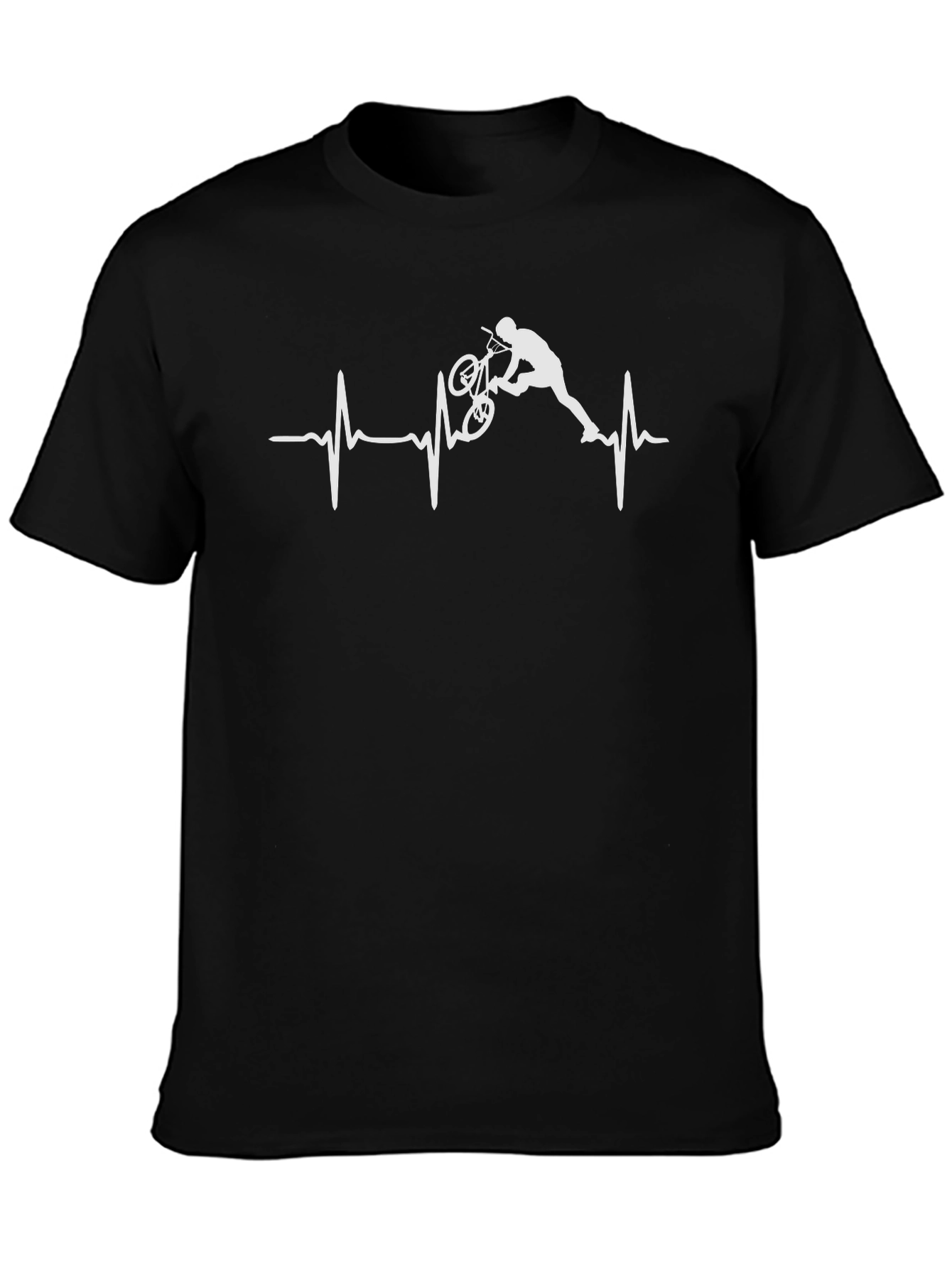 Cyclist Heartbeat Graphic Tee - Black