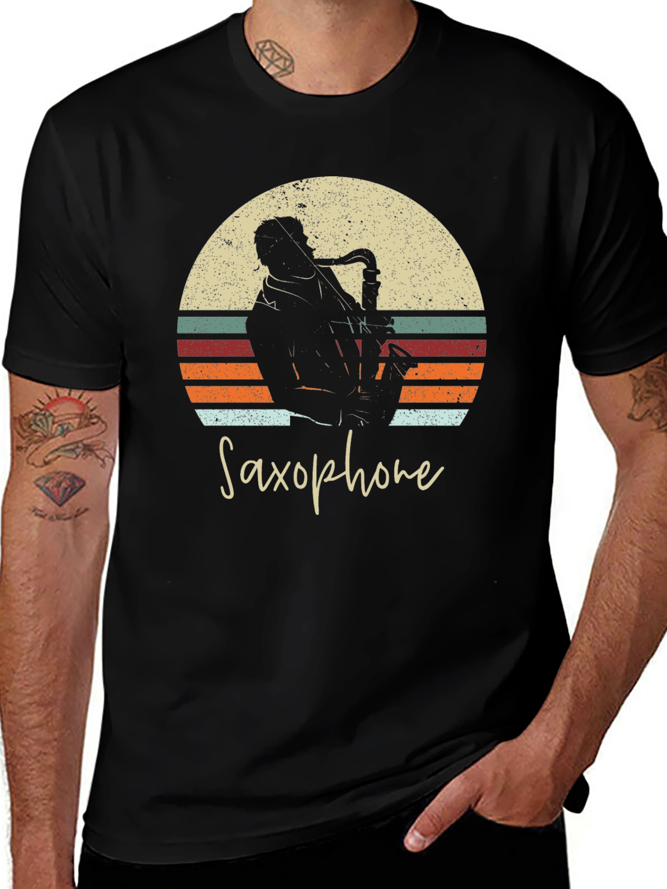 Retro Saxophone T-Shirt - Musician Apparel