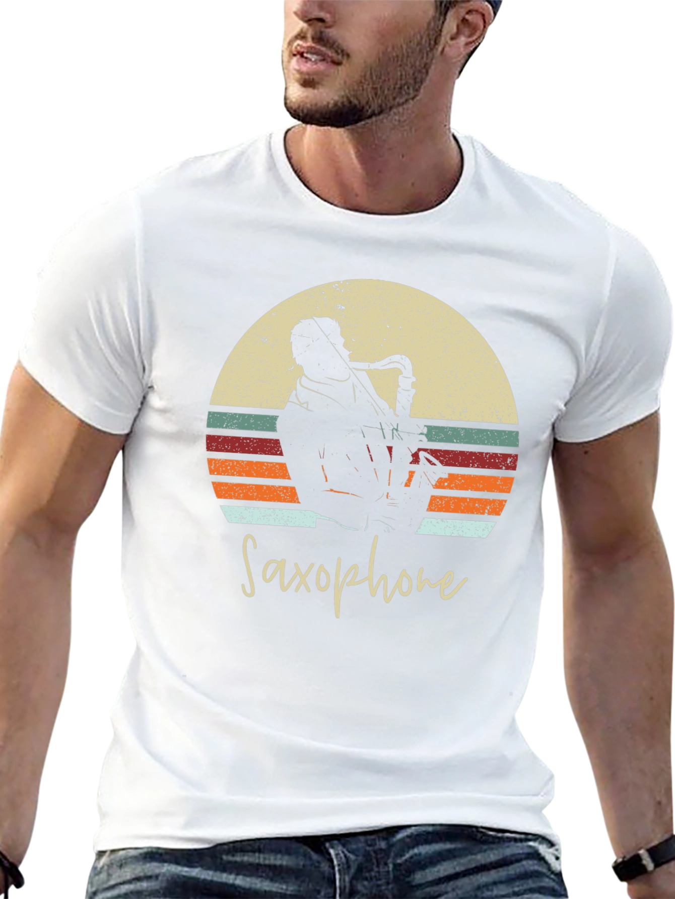 Retro Saxophone T-Shirt - Musician Apparel