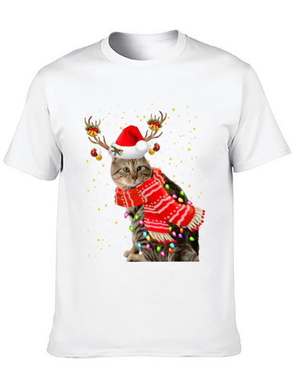 Festive Christmas Cat T-Shirt