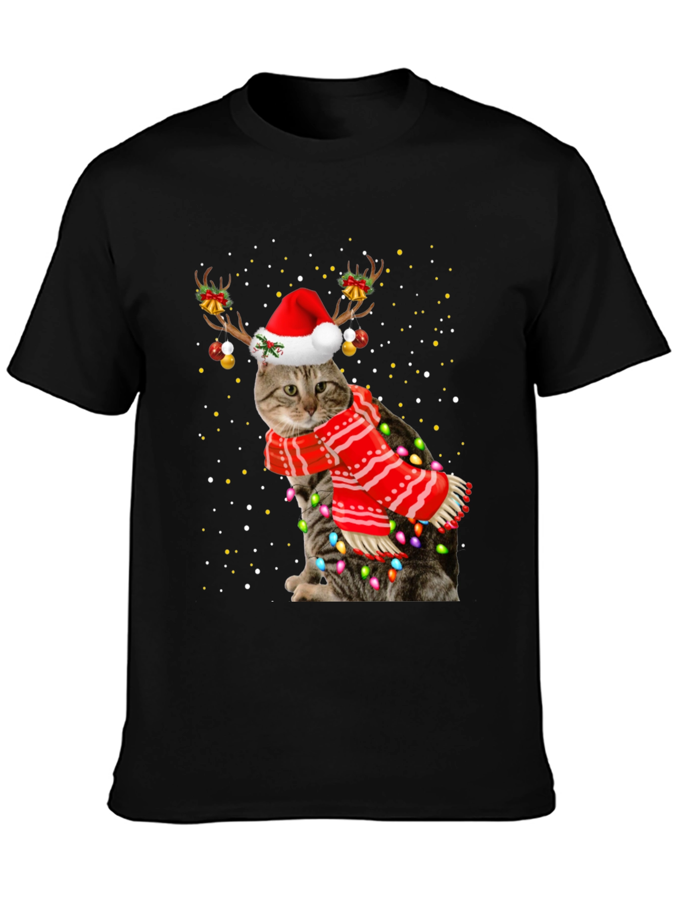 Festive Christmas Cat T-Shirt
